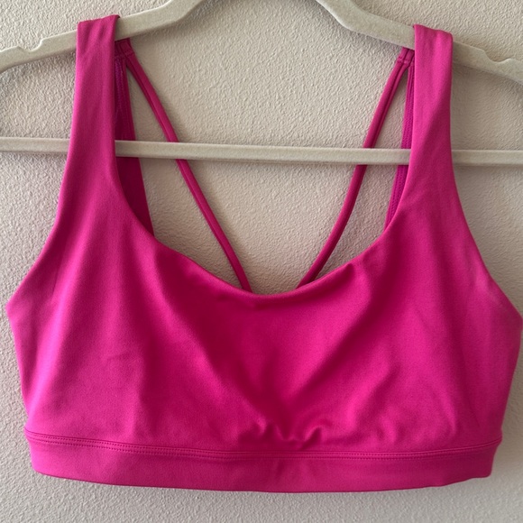 Athleta Exhale Ultimate Running Hot Pink Sports Bra Sz L - Picture 6 of 7